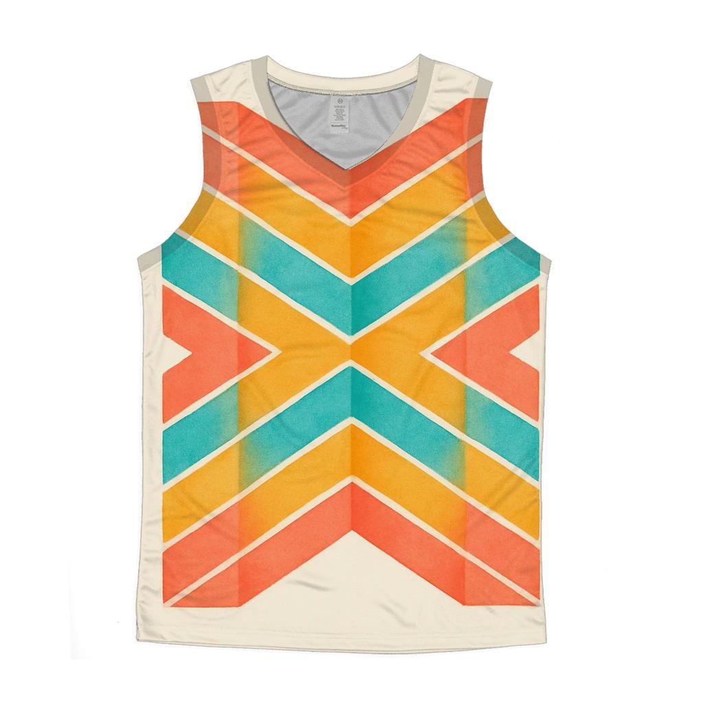 Chevron Coral Accordion sports performance tank tops