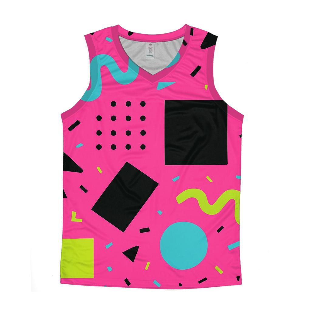 Retro Memphis Party graphic print tank tops