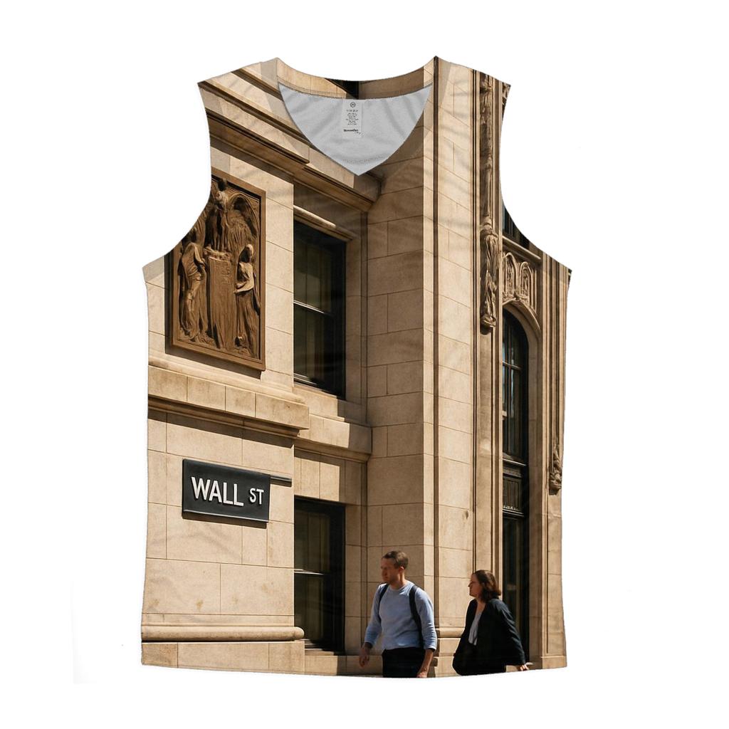 Noontime Architectural Study On Wall Street cotton sleeveless tops