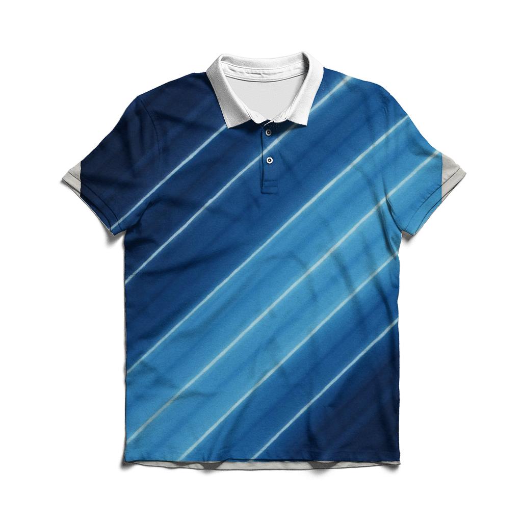 Indigo Arashi Diagonals stylish collar polo tees