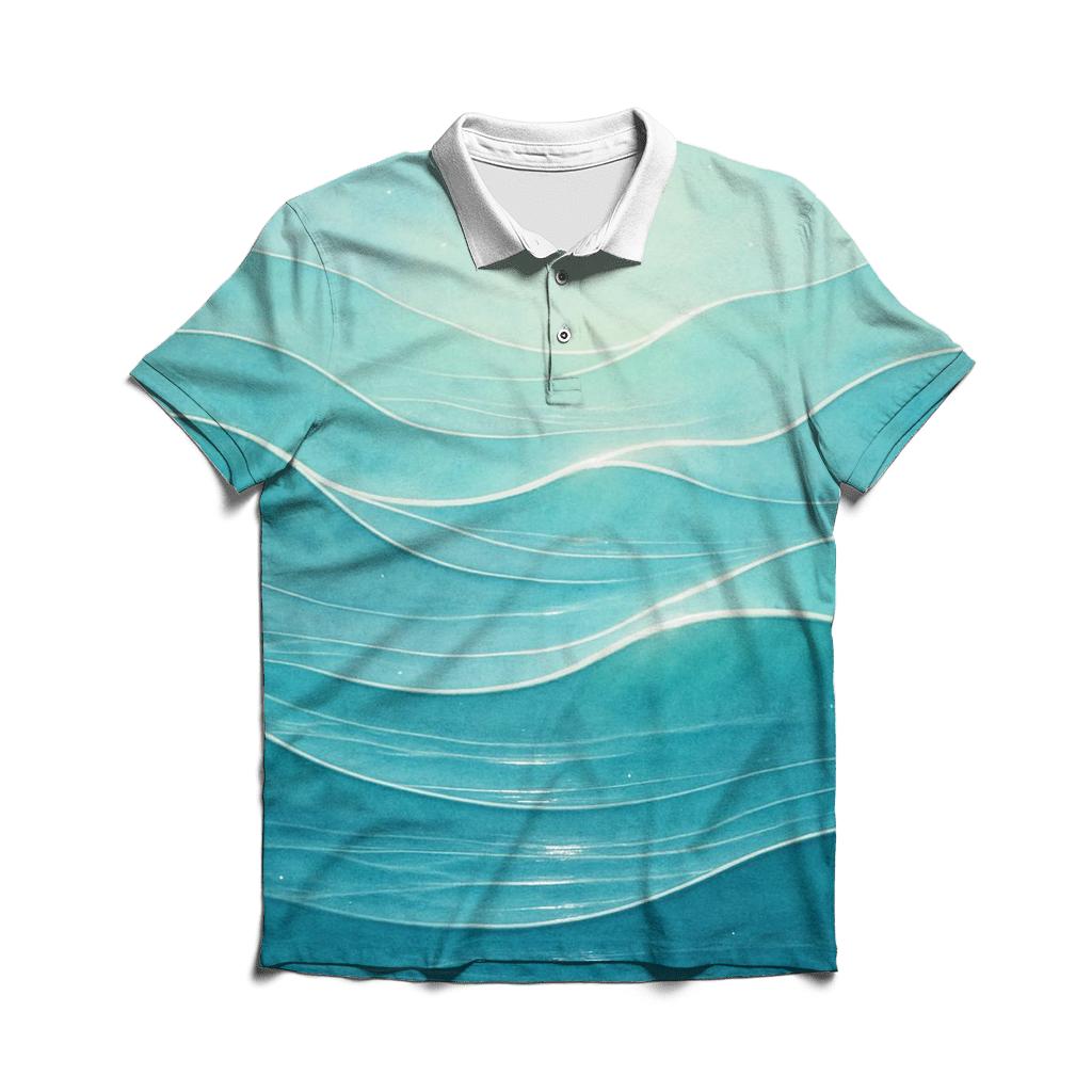 Serene Wave Of Light embroidered polo tops