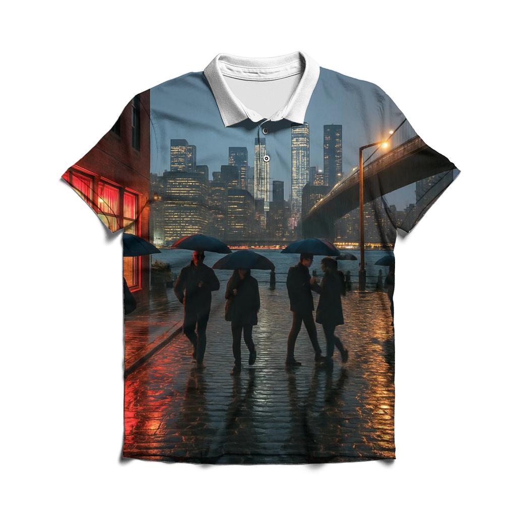 Rainwashed Brooklyn Promenade Glow embroidered polo tops