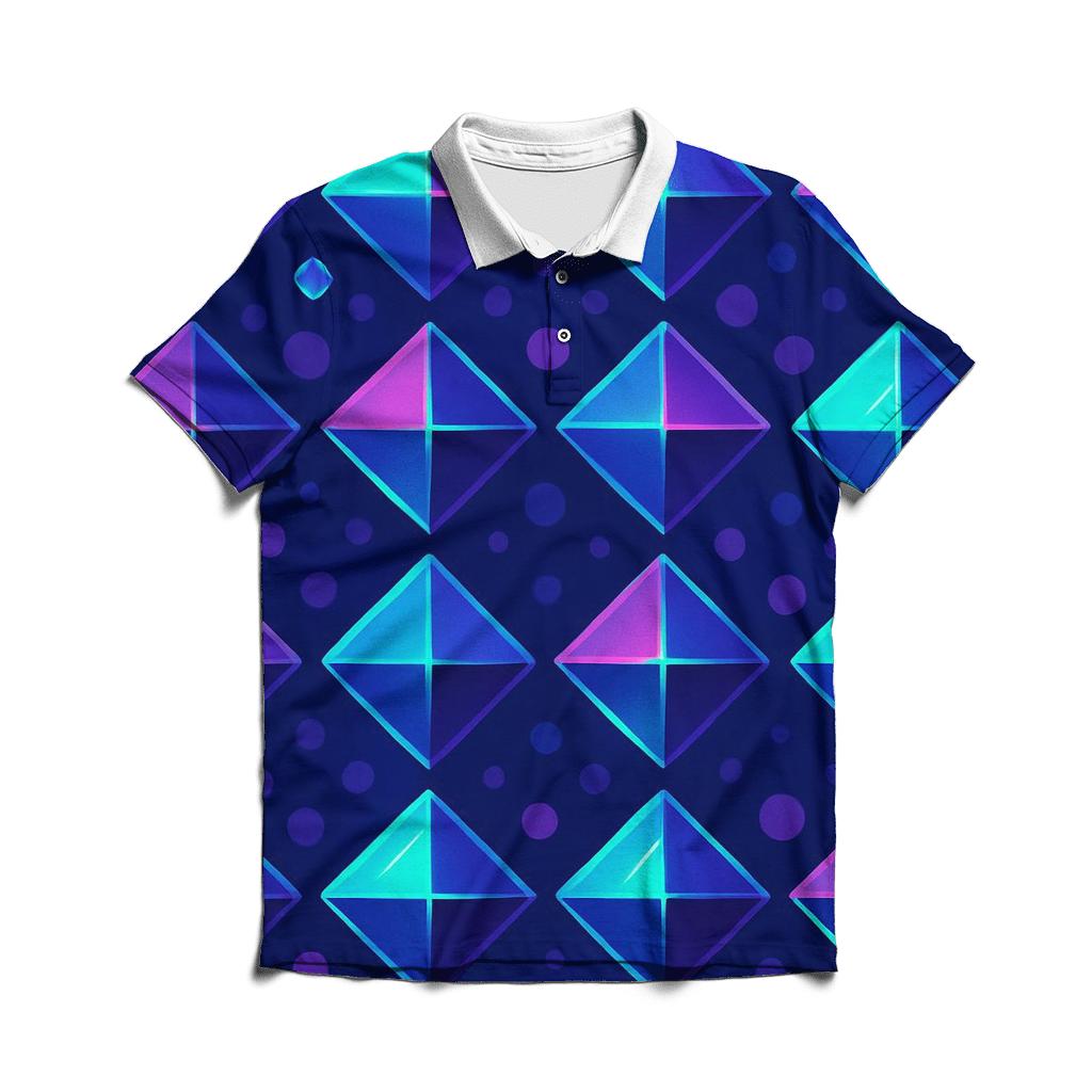 Disco Prism Grid custom polo shirts
