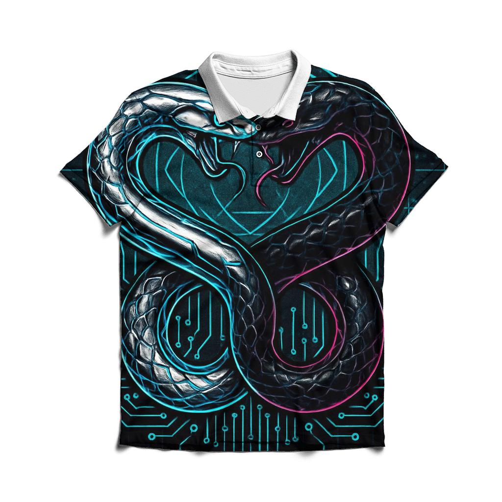 Binary Twin Ouroboros custom polo shirts