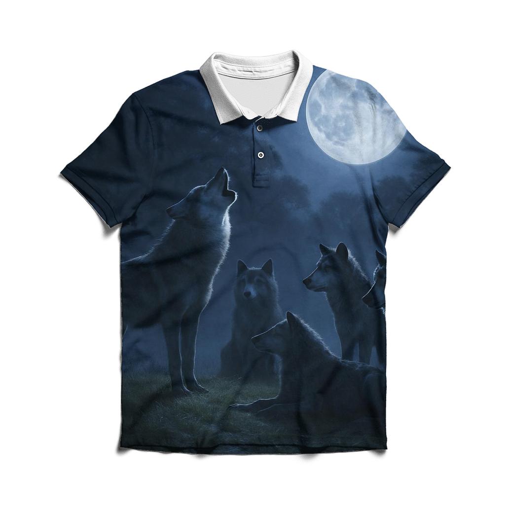 Glen Twilight Howl embroidered polo tops