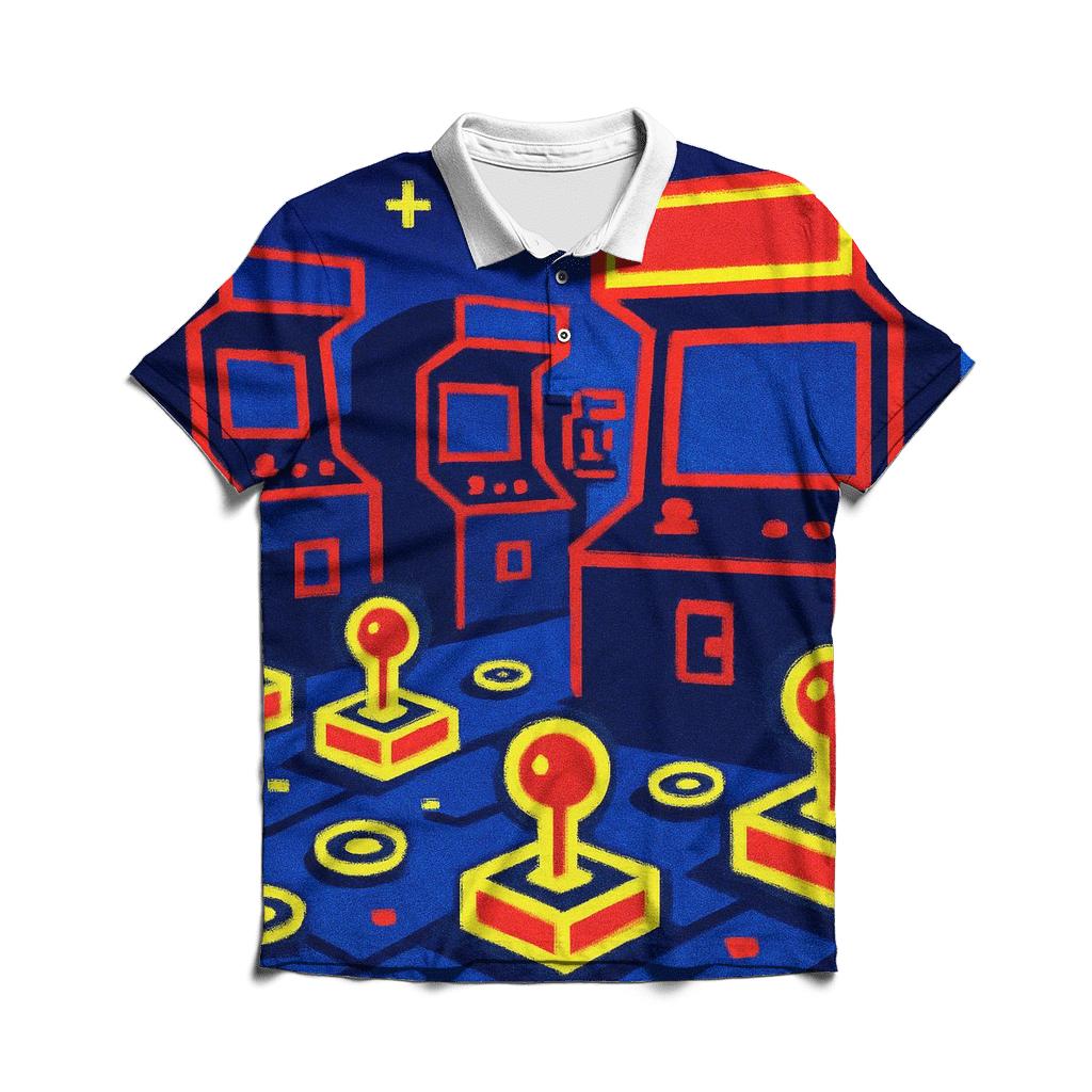 Pixel Arcade Night casual sports polo shirts