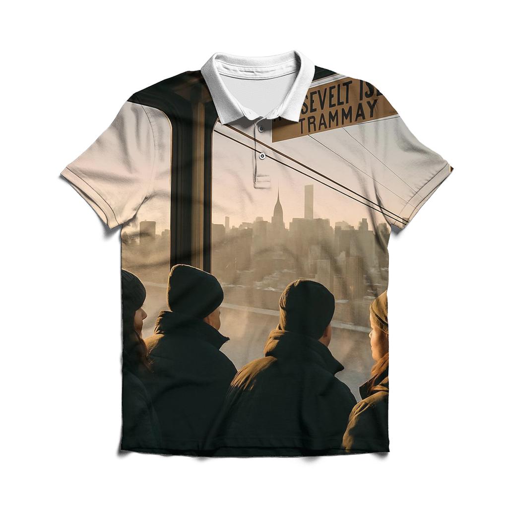 Winter Solstice From Roosevelt Island Tram branded logo polo shirts