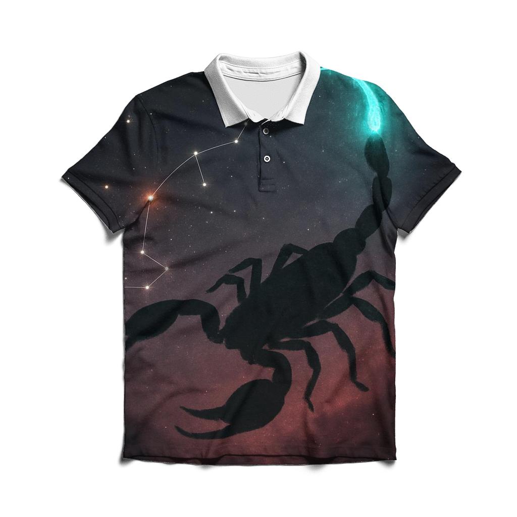 Scorpio Galactic Scorpion premium cotton polo shirts