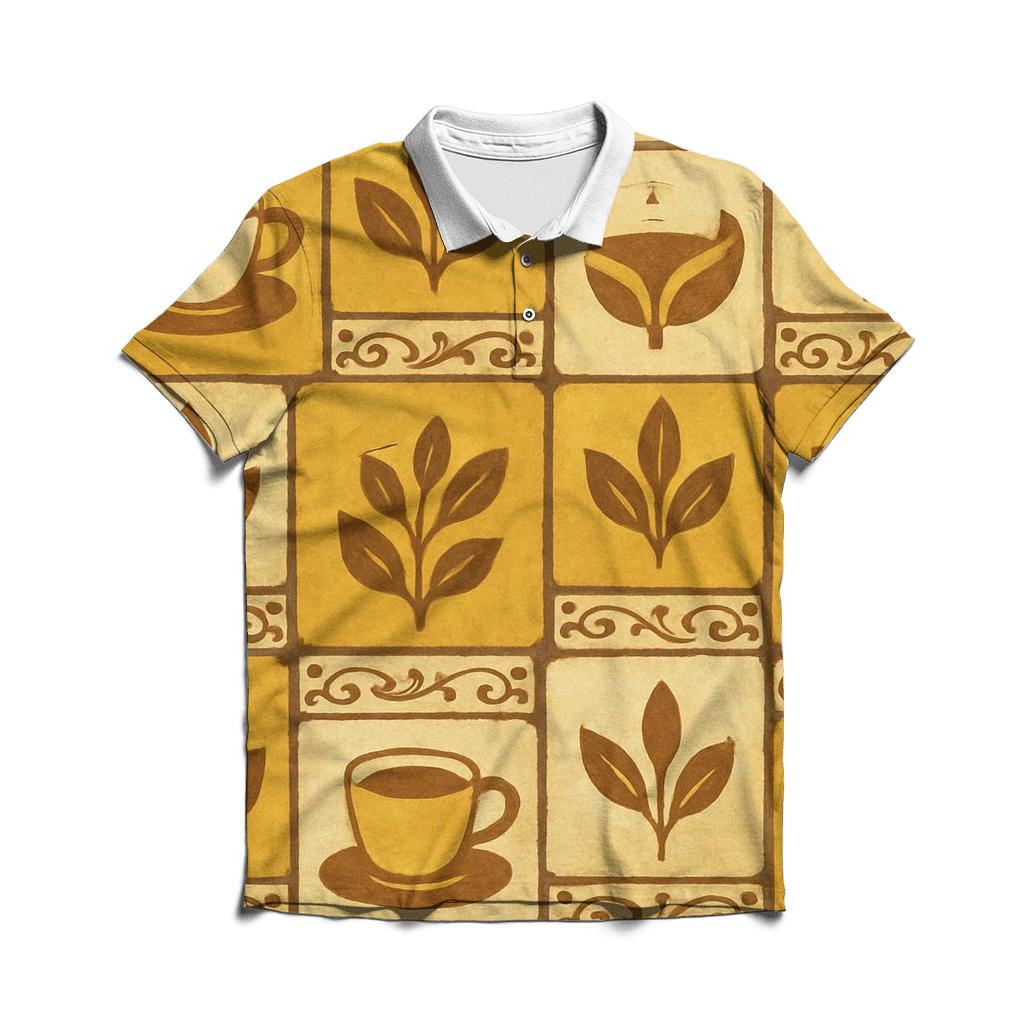 Cafe Tile Mosaic embroidered polo tops