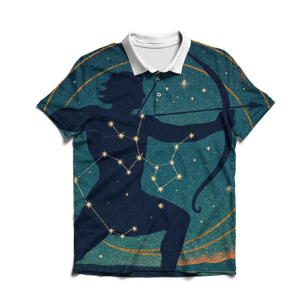 Sagittarius Star Archer Tapestry personalized polo shirts