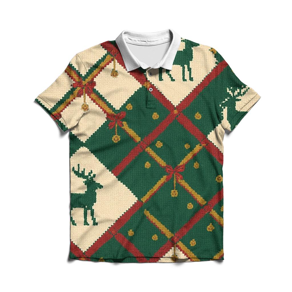 Sleigh Bell Crisscross Design personalized polo shirts