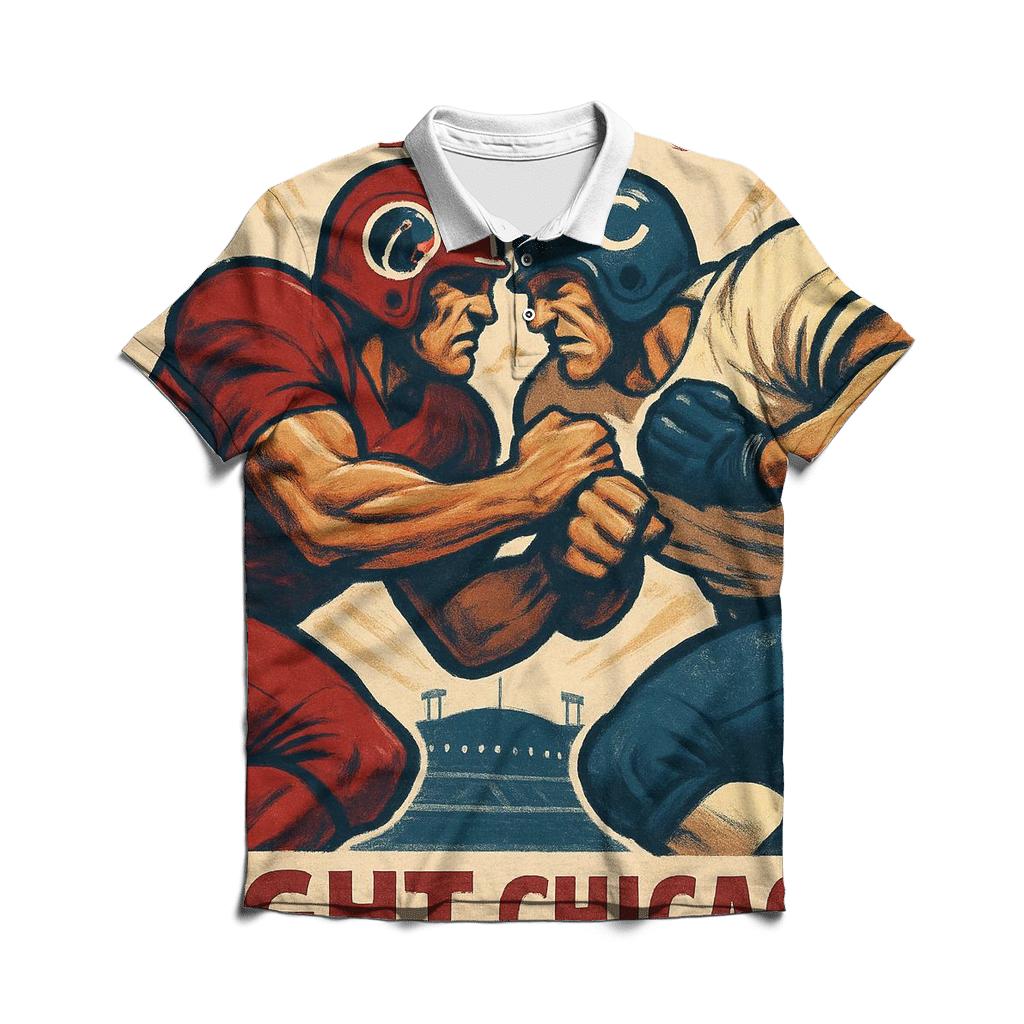 Vintage Poster Face Off stylish collar polo tees
