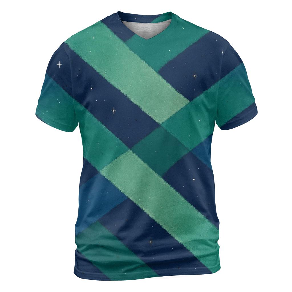 Aurora Curtain Drift artistic all-over print tops