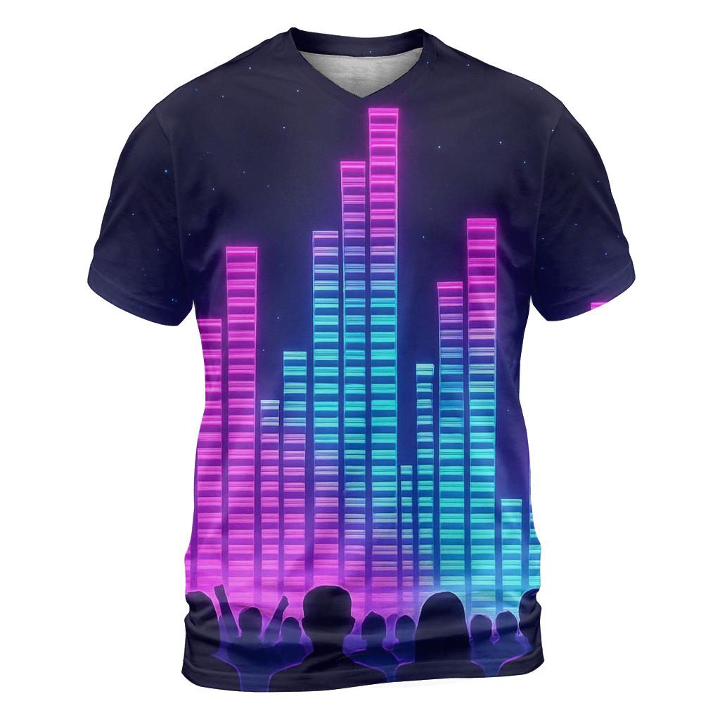 Neon Equalizer Skyline personalized full print shirts