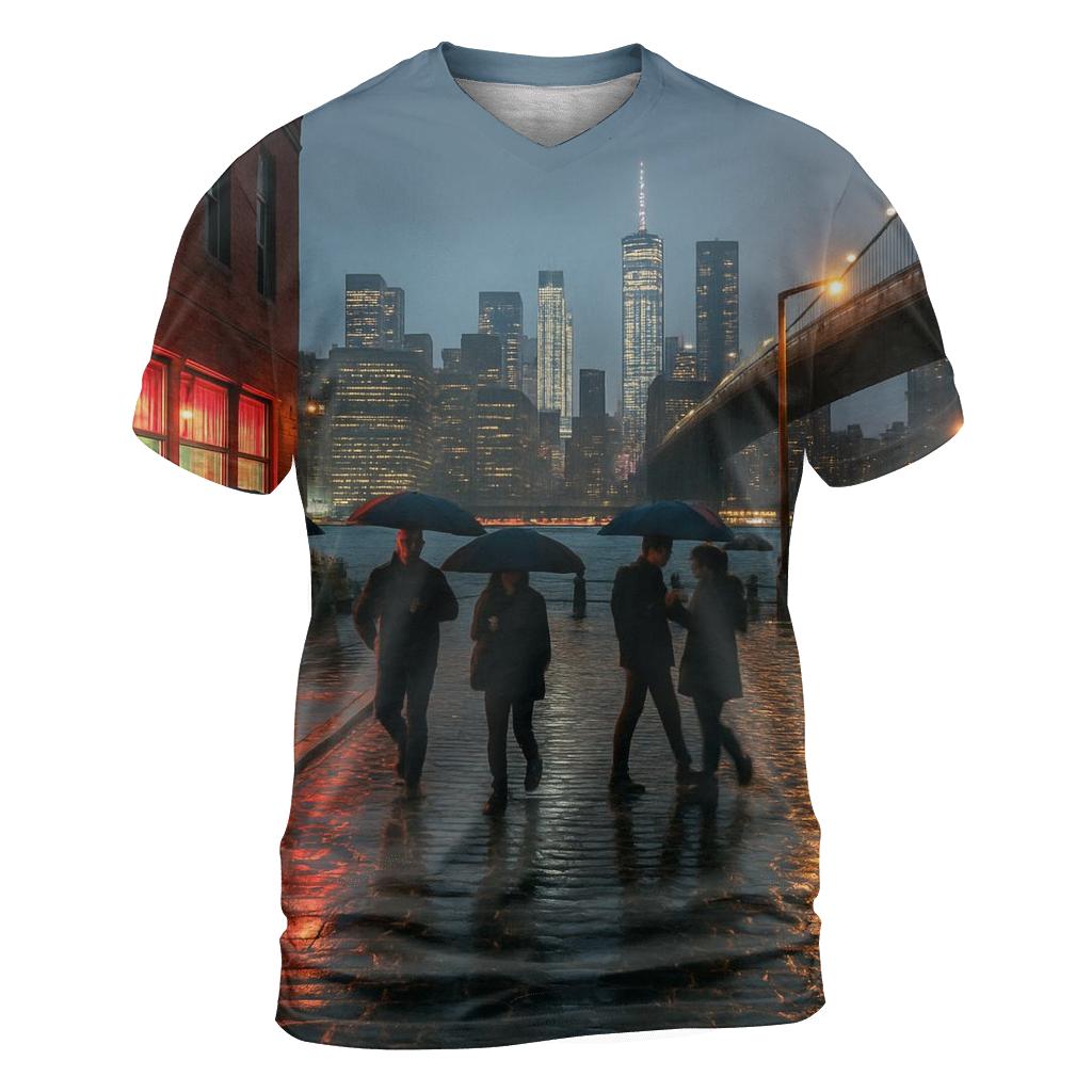 Rainwashed Brooklyn Promenade Glow custom all-over print shirts