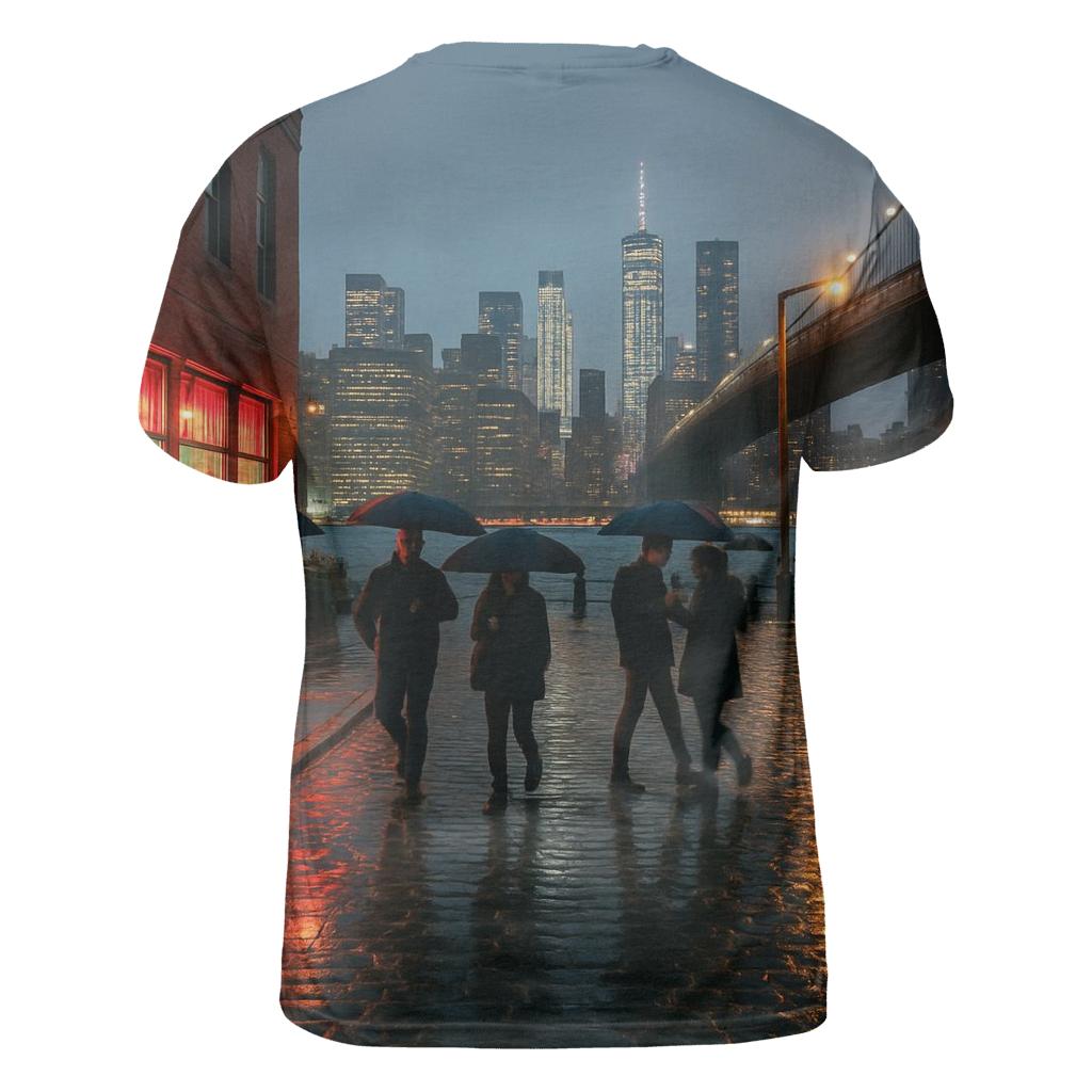 Rainwashed Brooklyn Promenade Glow custom all-over print shirts