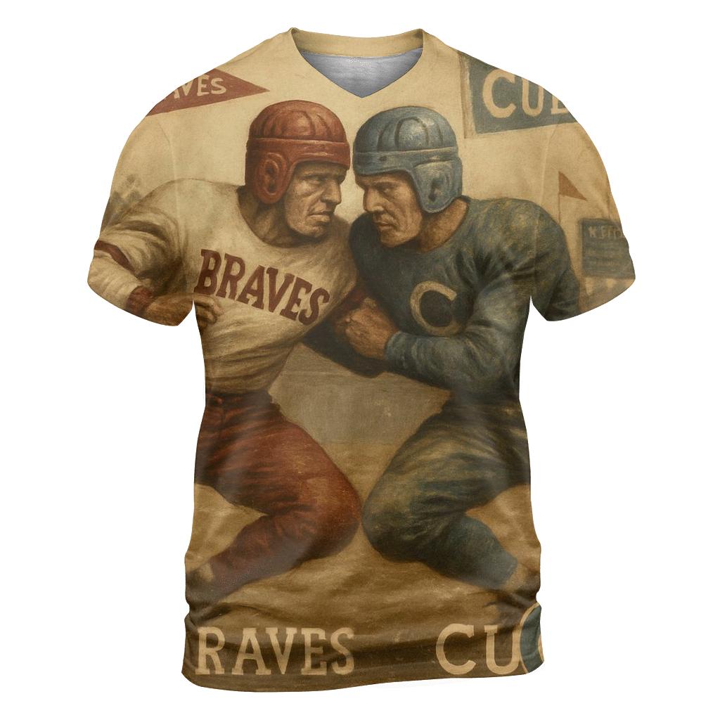 Retro Helmet Brawl statement graphic shirts