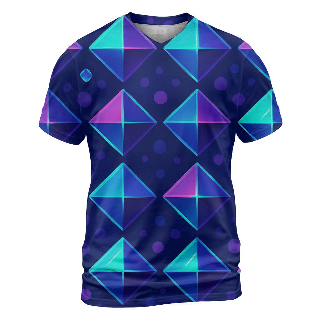 Disco Prism Grid vibrant all-over design tees