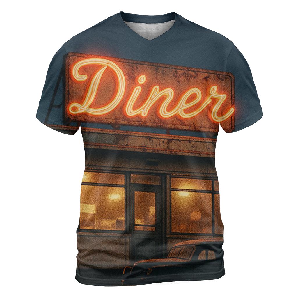 Diner Neon Evening Sign personalized full print shirts