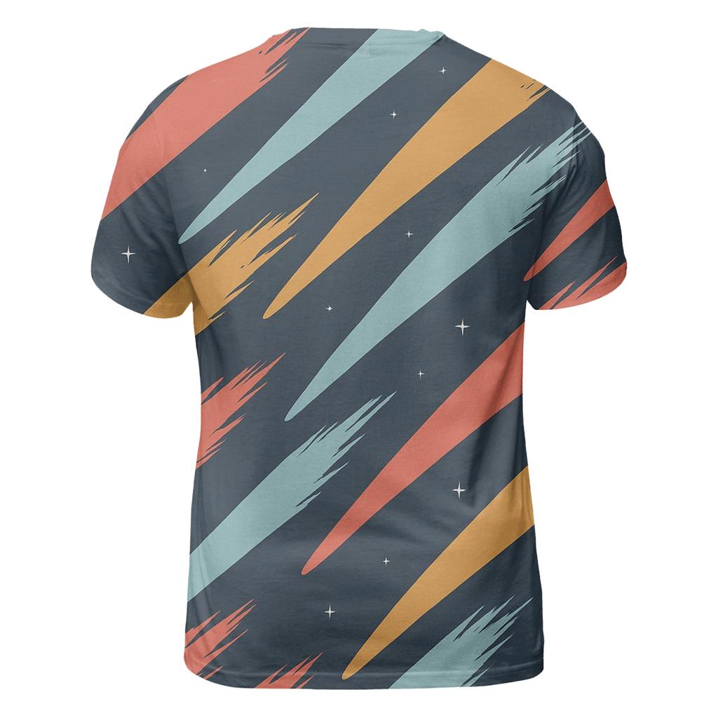 Comet Fan Overprint artistic all-over print tops