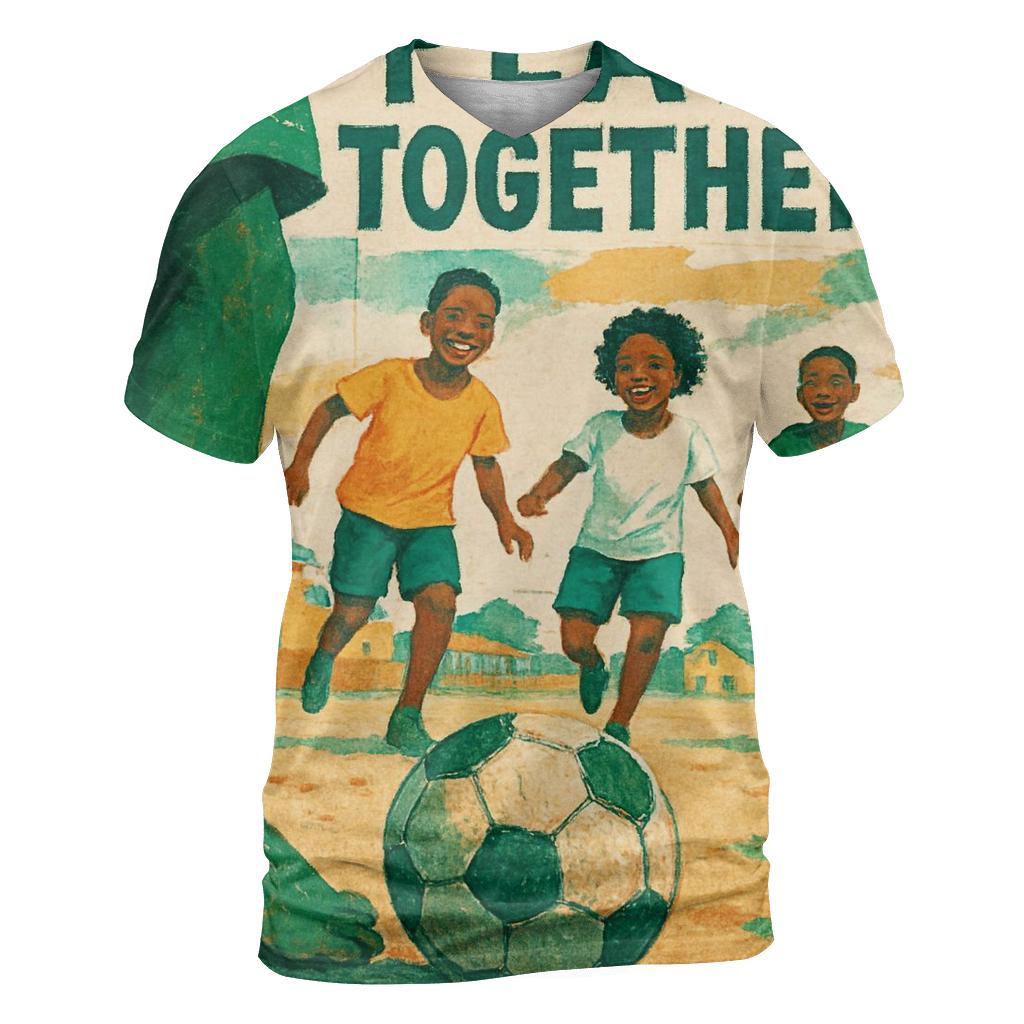 Grassroots Soccer Collage vibrant all-over design tees