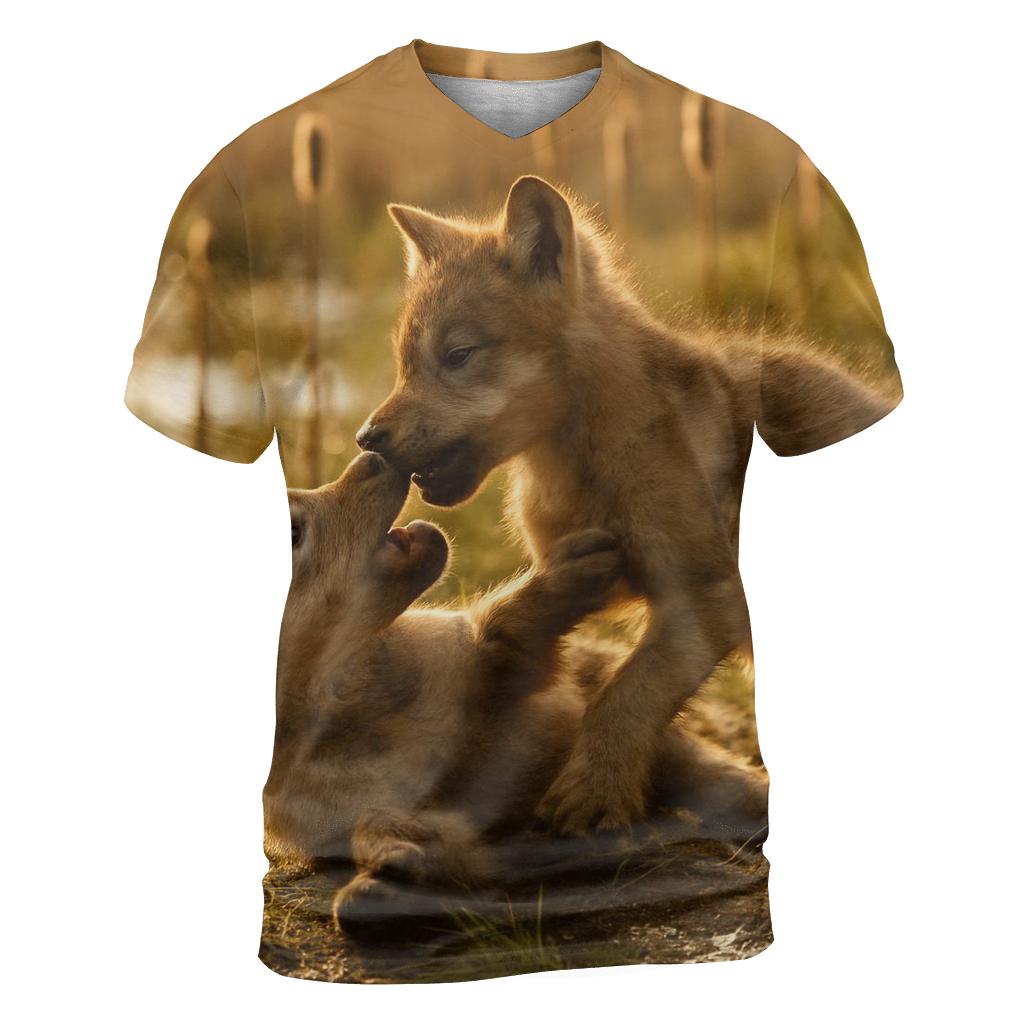 Wetland Pup Playful Tumble custom all-over print shirts