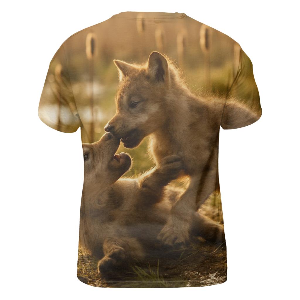 Wetland Pup Playful Tumble custom all-over print shirts
