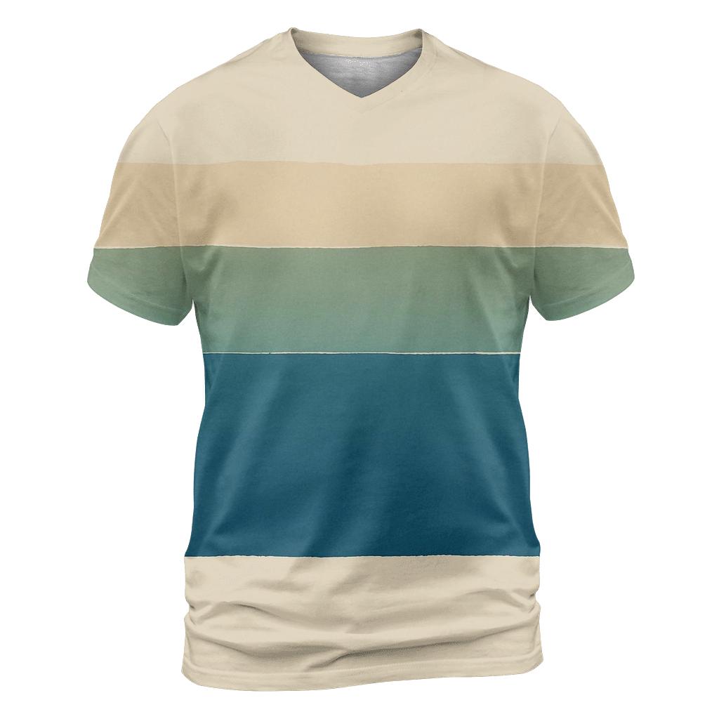 Horizon Lagoon Stripes vibrant all-over design tees
