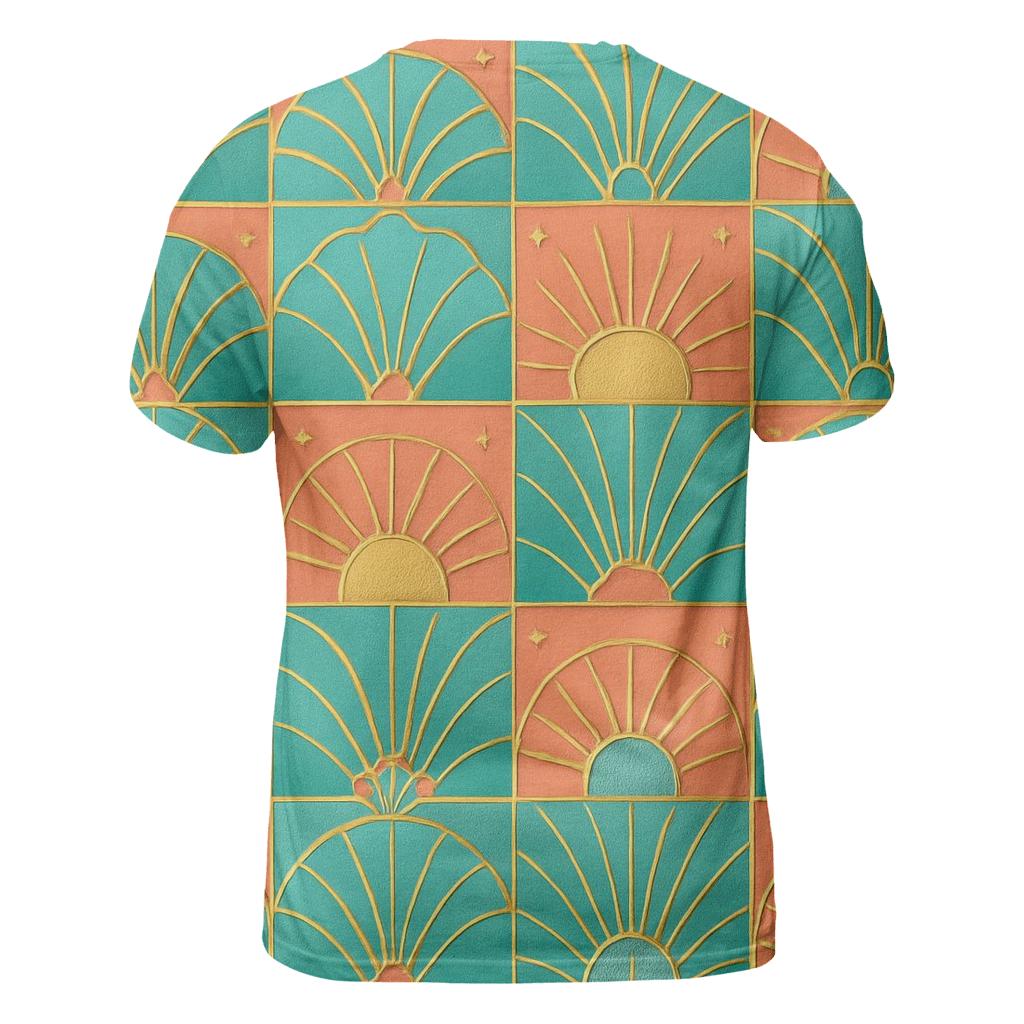 Electric Miami Tiles designer pattern shirts