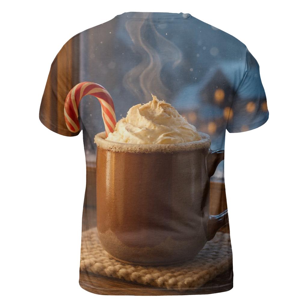 Hot Cocoa On Frosted Windowsill vibrant all-over design tees