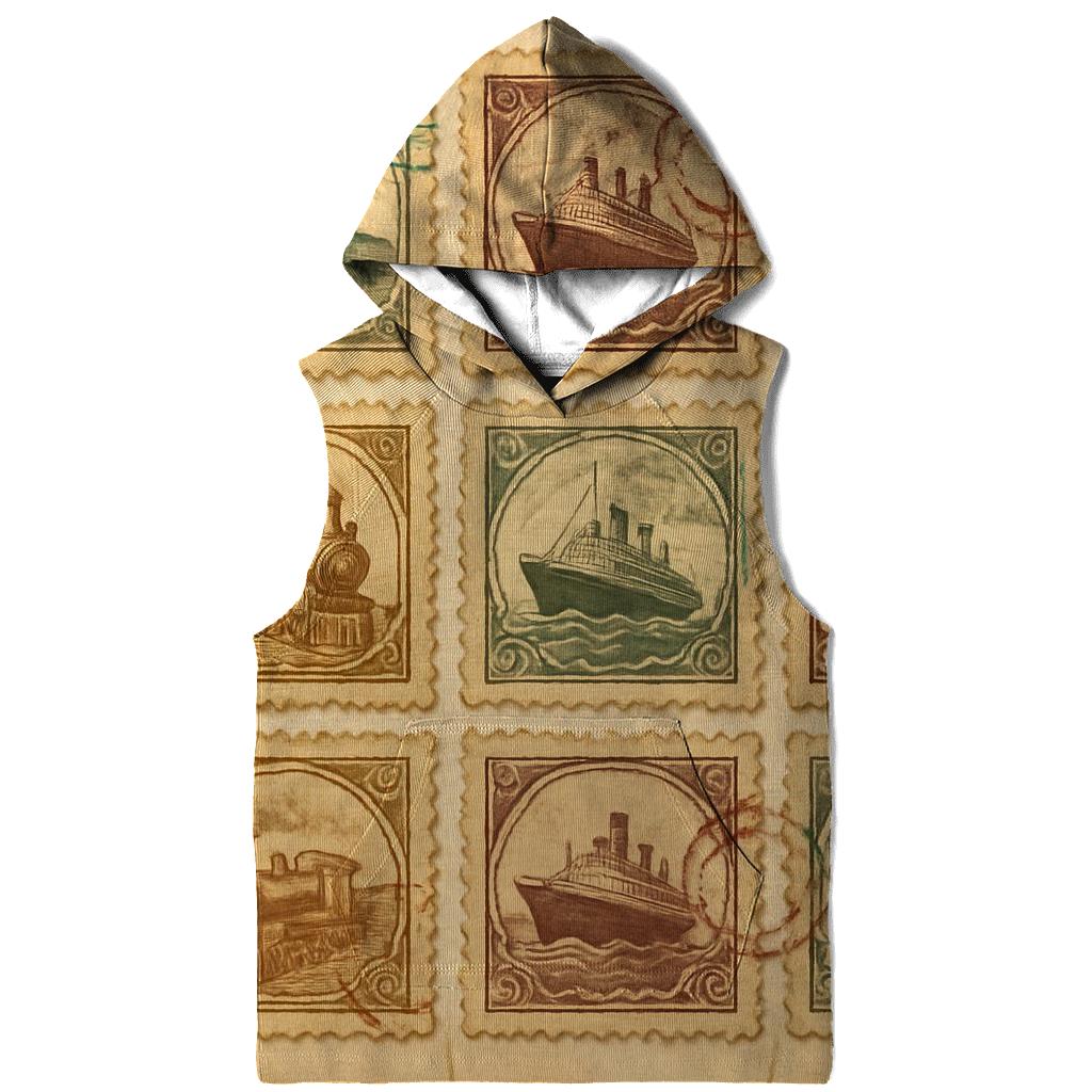Antique Travel Stamp Sheet graphic hoodies