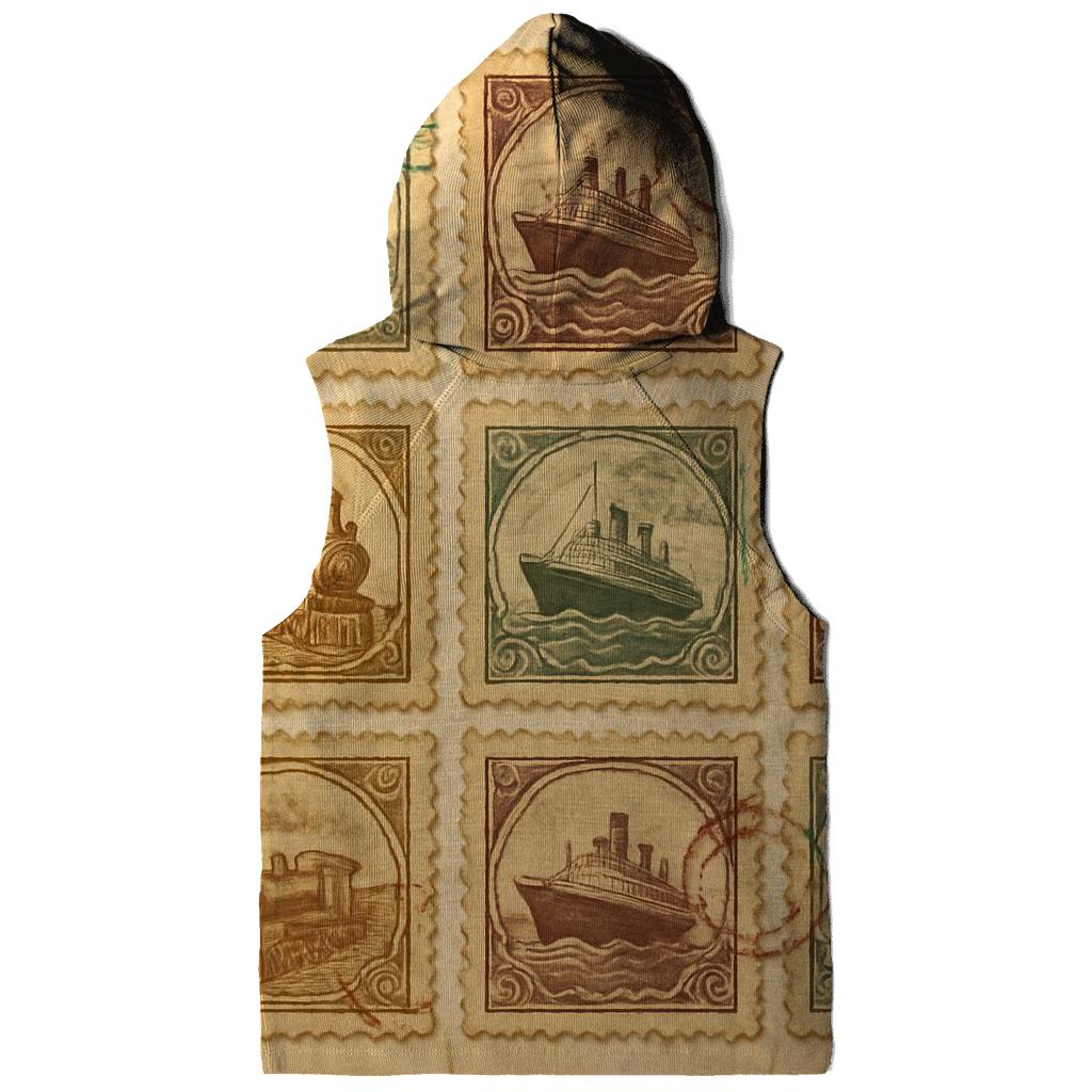 Antique Travel Stamp Sheet graphic hoodies