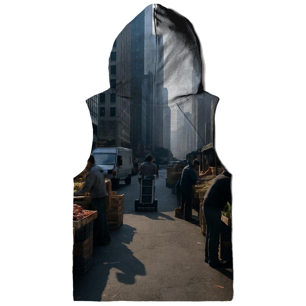 Morning Market Under Midtown Shadows graphic hoodies