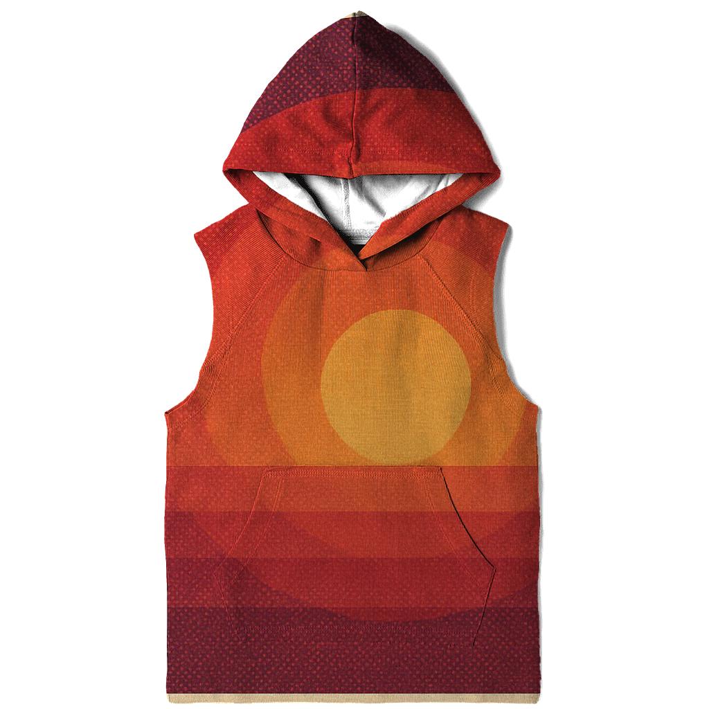 Retro Sunset Halftone pullover hoodies