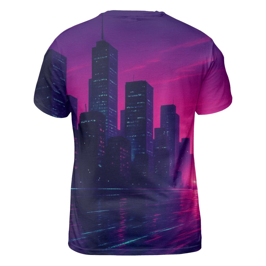 Neon Skyline Retrofit unique graphic print tees
