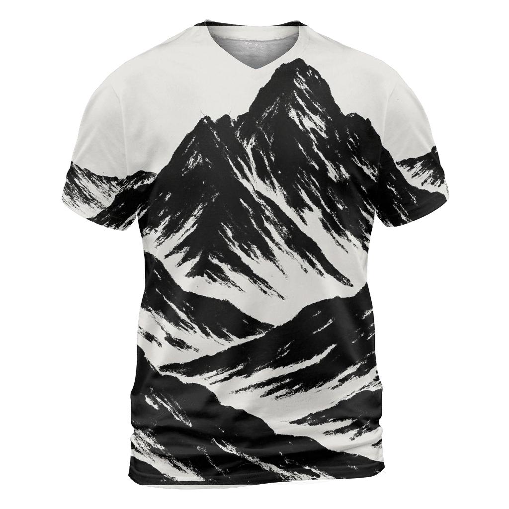 Monochrome Mountain Fold vibrant all-over design tees