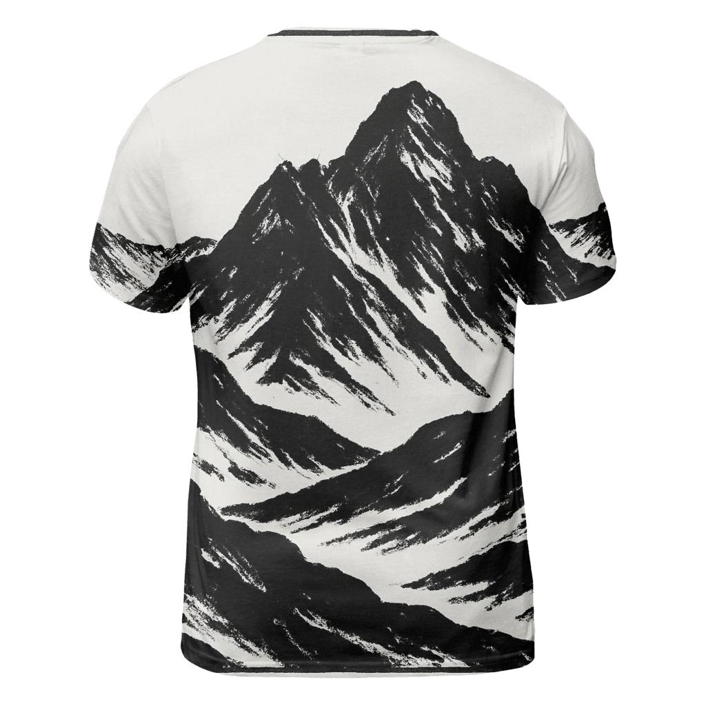 Monochrome Mountain Fold vibrant all-over design tees