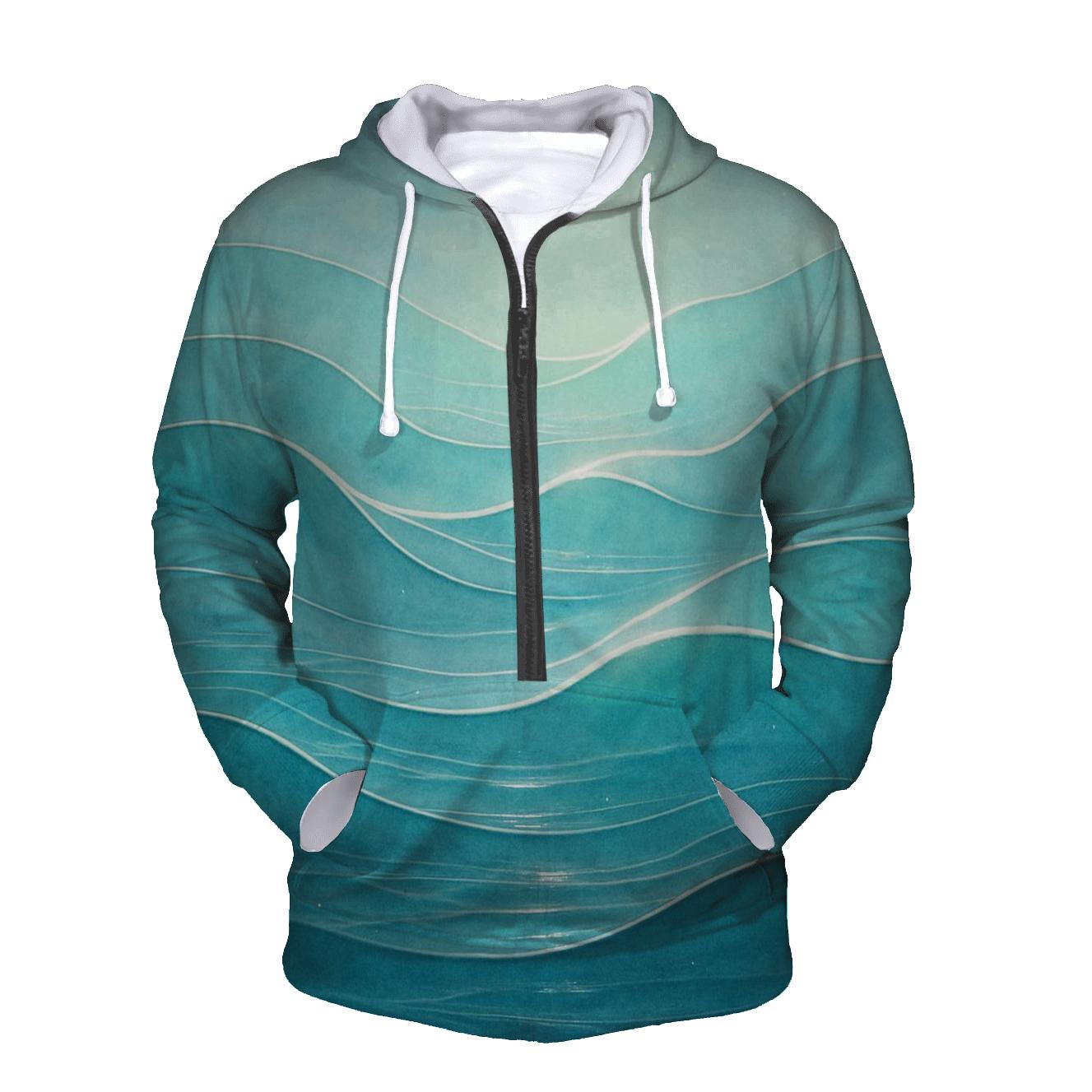 Serene Wave Of Light embroidered hoodies