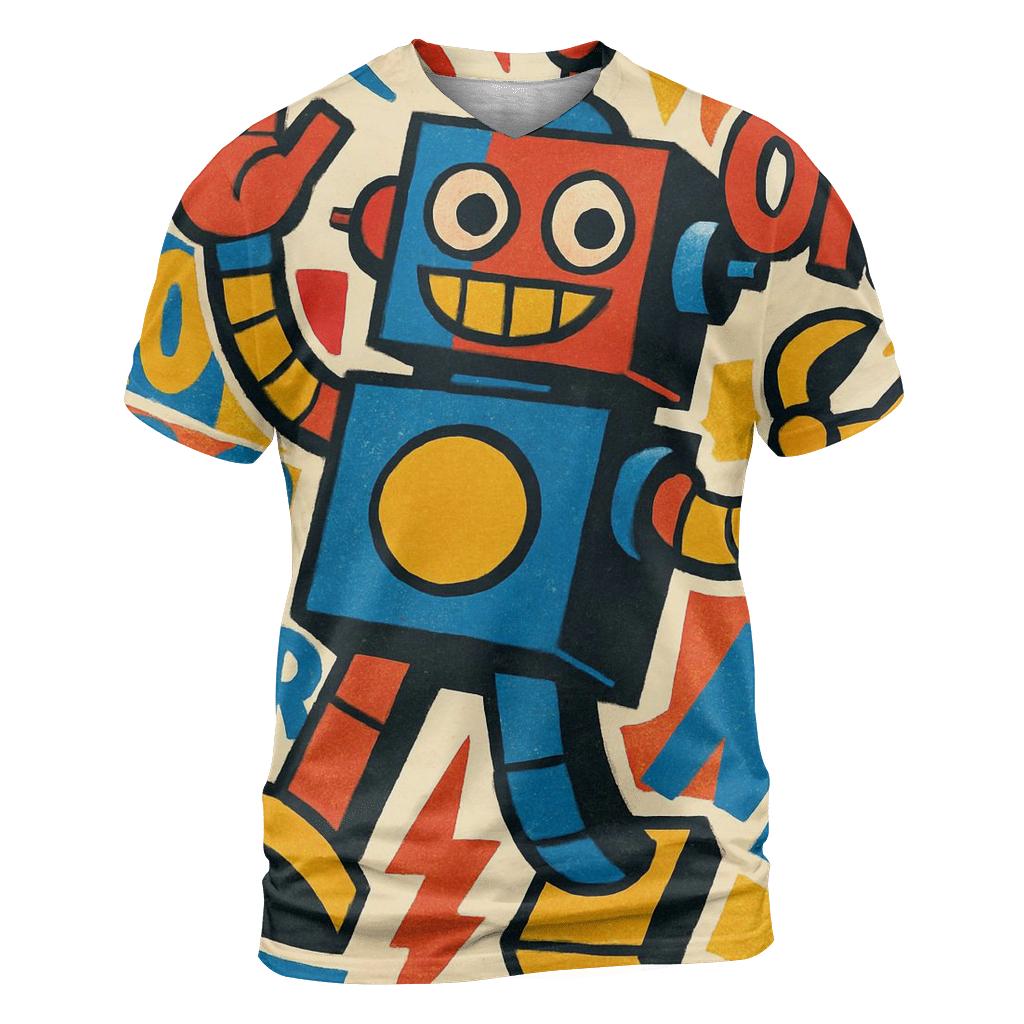 Pop Collage Robot statement graphic shirts
