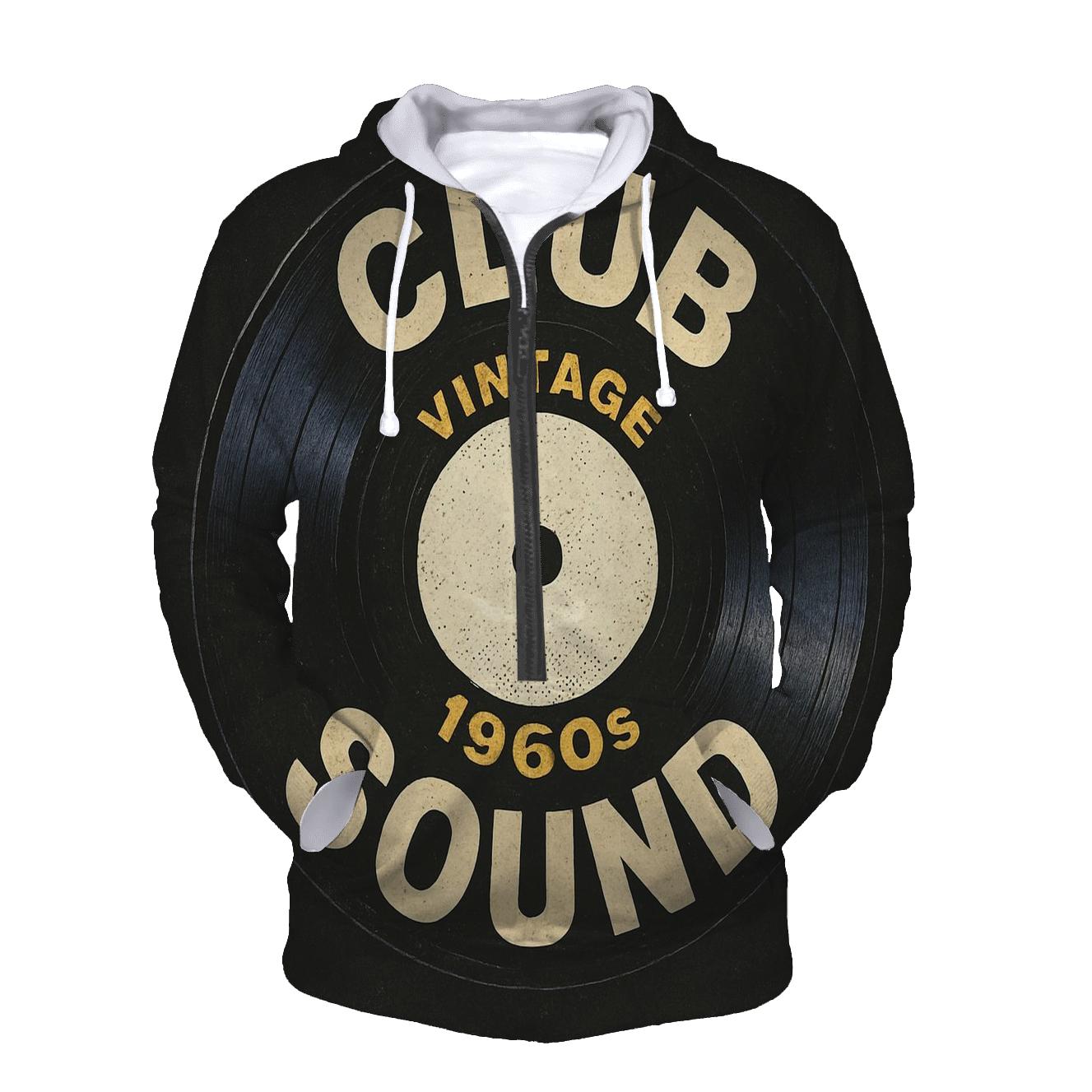 Vinyl Night Record Label embroidered hoodies