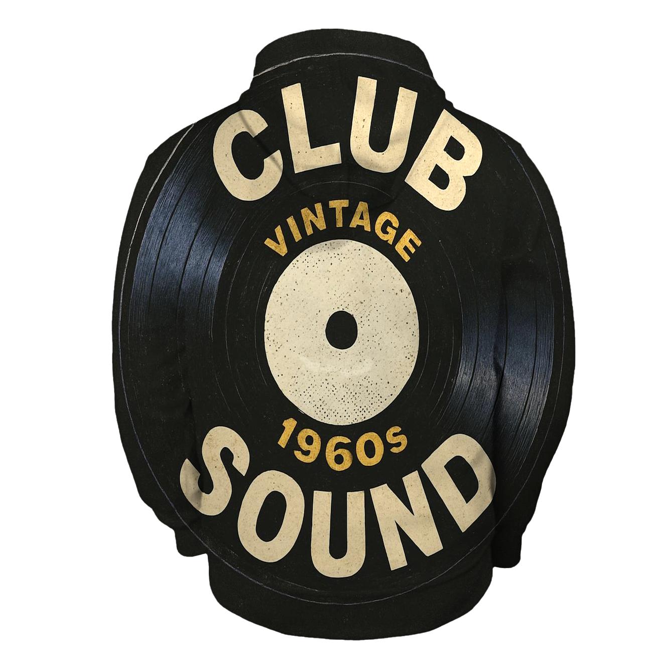 Vinyl Night Record Label embroidered hoodies