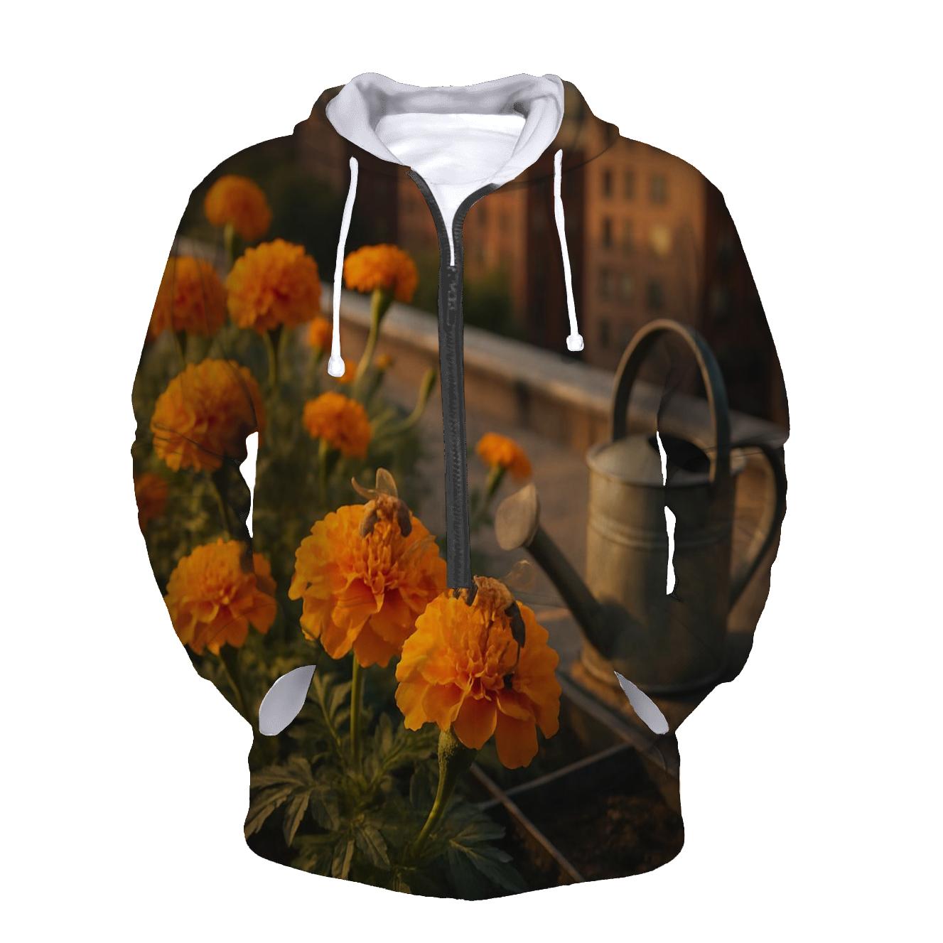 Urban Rooftop Bee Garden Marigolds pullover hoodies