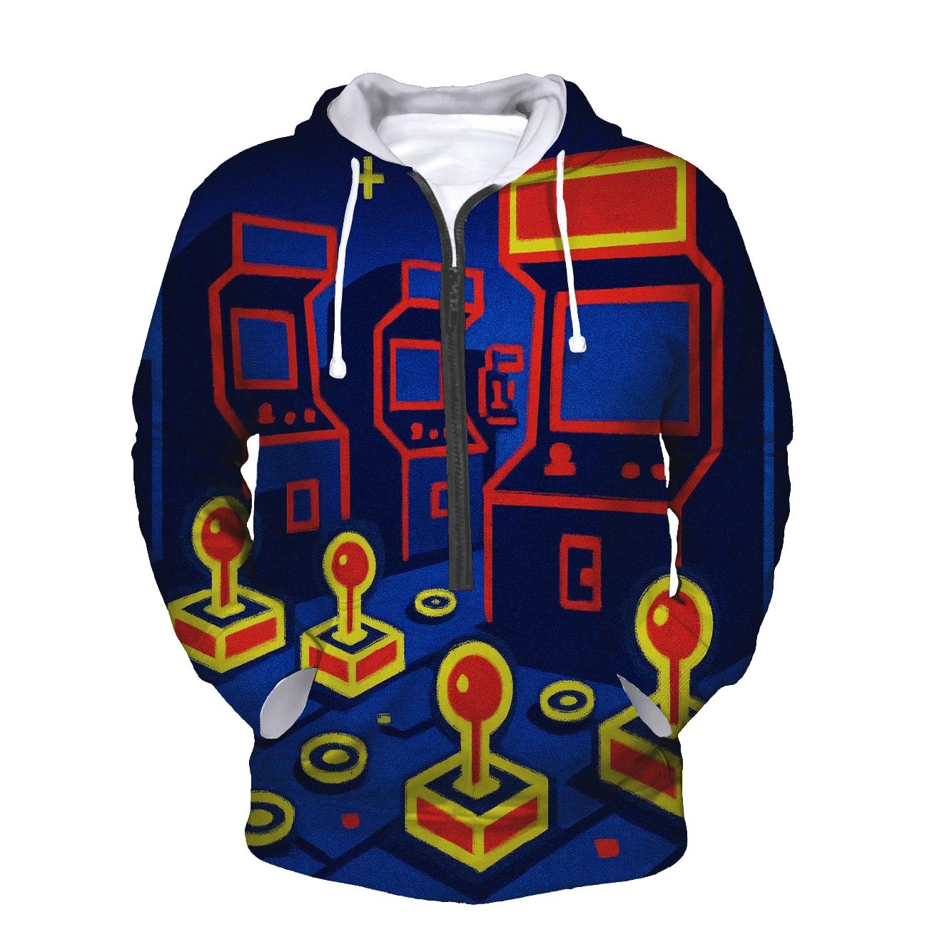 Pixel Arcade Night embroidered hoodies