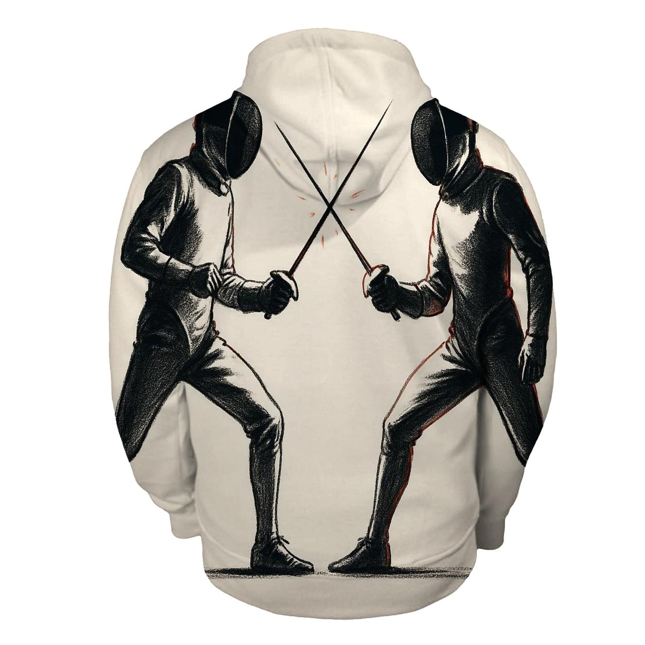 Fencing Lines And Light zip-up hoodies