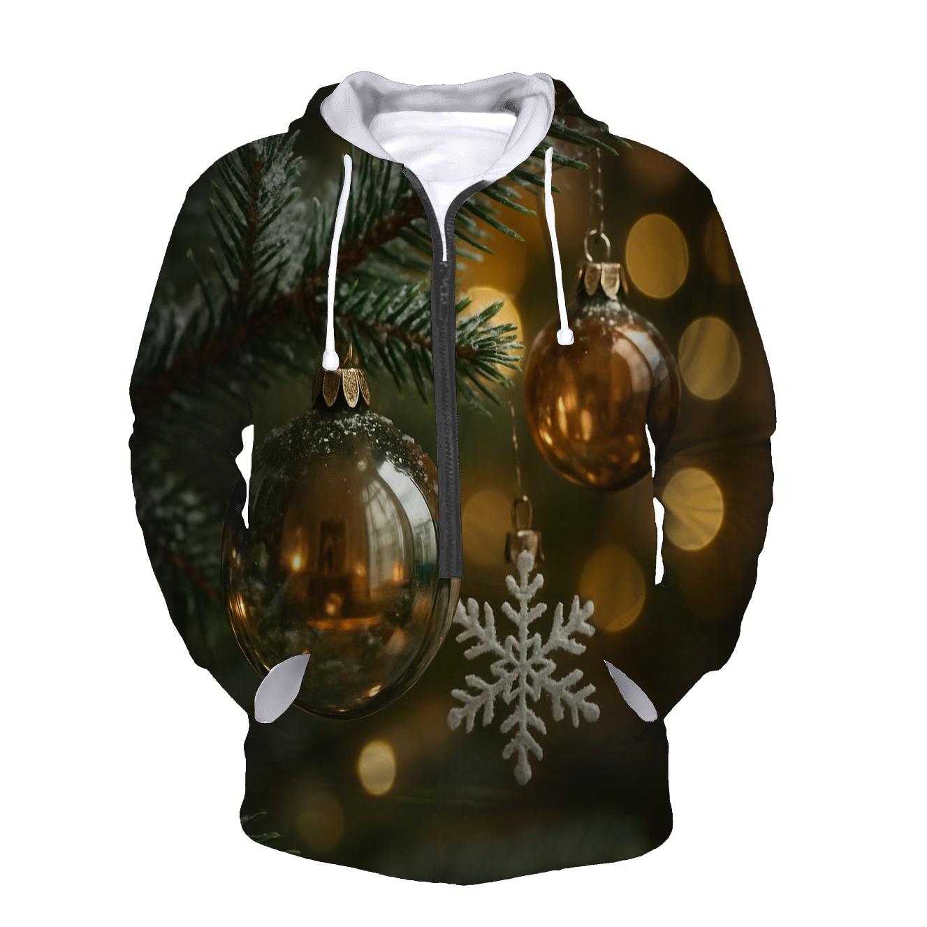 Tree Branch With Glass Baubles zip-up hoodies