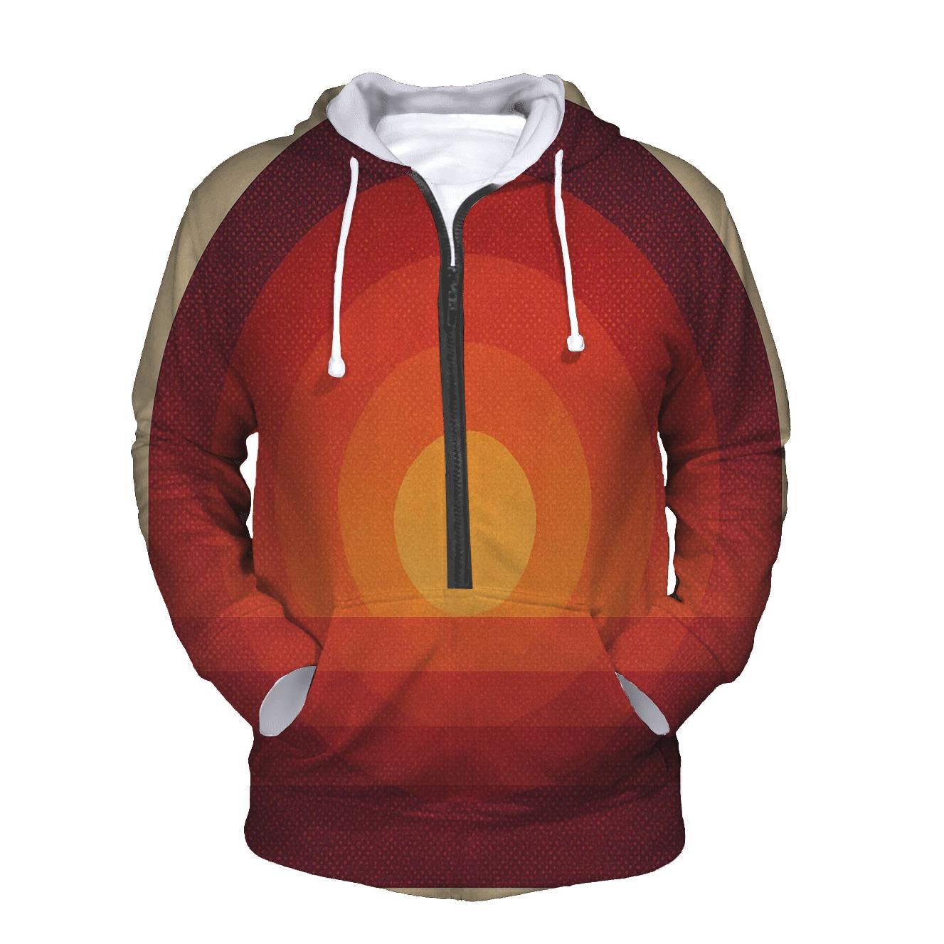 Retro Sunset Halftone hoodie trends