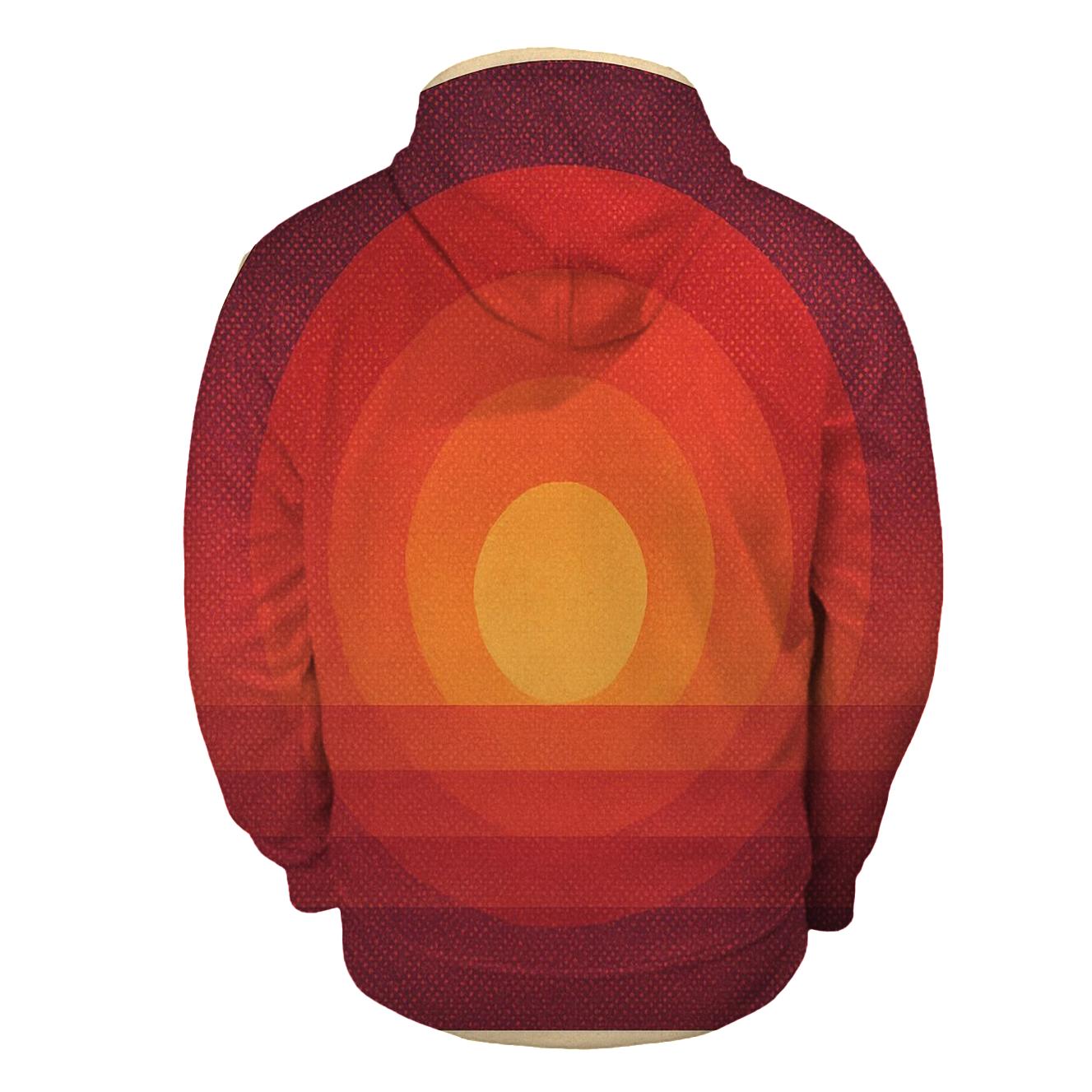 Retro Sunset Halftone hoodie trends
