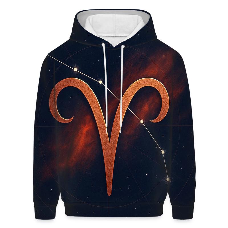 Luminous Aries Constellation Map premium hoodies