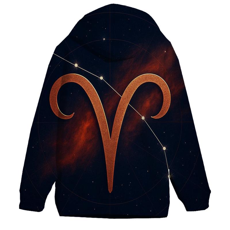 Luminous Aries Constellation Map premium hoodies