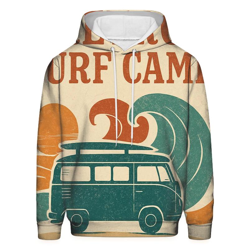 Sunset Surf Camp Poster zip-up hoodies